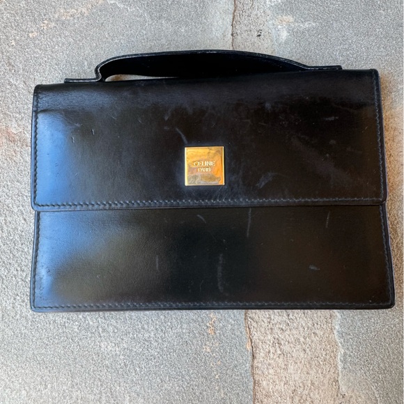 Celine Black Leather Mini Case With Handle - Picture 1 of 4